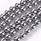 8MM Grade A Round Non-Magnetic Synthetic Hematite Beads Strands, Platinum Plated, 8mm, Hole: 1~2mm, about 55pcs/strand