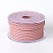 Braided Cowhide Cord, Leather Jewelry Cord, Jewelry DIY Making Material, Pink, 3mm, about 5.46 yards(5m)/roll