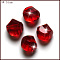 K9 Glass, Imitation Austrian Crystal Beads, Grade AAA, Faceted, Polygon, Dark Red, 6mm, Hole: 0.7~0.9mm