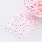 Ornament Accessories Plastic Paillette/Sequins Beads, Snowflake, Pink, 19x17x0.1mm, Hole: 1.4mm