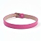 PU Leather Watch Band Strap, Watch Belt, Fit Slide Charms, with Iron Clasps, Platinum, Hot Pink, 8-3/4 inch(22.3cm), 7.5x1.5mm