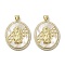 Brass Pave Shell Pendants, Religion Virgin Mary Charms with ABS Imitation Pearl, Real 18K Gold Plated, Oval, 30.5x23x4mm, Hole: 3.5x5mm