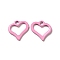 Spray Painted 201 Stainless Steel Charms, Heart Charm, Pearl Pink, 11.5x11x1.5mm, Hole: 1.6mm