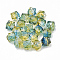 Two Tone Transparent Spray Painted Acrylic Bead, Polygon, Olive Drab, 7.5x8x8mm, Hole: 1.8mm