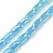 Imitation Jade Glass Beads Strands, AB Color Plated, Faceted Column, Sky Blue, 6x4mm, Hole: 0.8mm, about 80pcs/strand, 20.08''~20.47''(51~52cm)