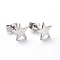 Tarnish Resistant 304 Stainless Steel Stud Earrings, Hypoallergenic Earrings, Star, Stainless Steel Color, 8.5x9mm, Pin: 0.7mm, 12pairs/board