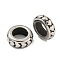 316 Surgical Stainless Steel Large Hole Beads, Textured Rondelle, Antique Silver, 5x13x5mm, Hole: 8mm