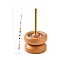 Wooden Manual Seed Bead Spinner Holder, Speedy Bead Loader, with 2Pcs Iron Curved Beading Needle, for Stringing Beads Quickly, BurlyWood, 9.85x15cm, Needle: 19x0.05cm