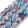 Baking Paint Crackle Glass Bead Strands DGLA-R053-03I-1-1