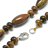 Natural Tiger Eye Beaded Necklaces NJEW-S388-13-2