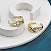 Rack Plating Brass Micro Pave Cubic Zirconia Cuff Finger Rings for Women RJEW-M028-43G-5