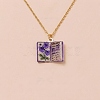 Brass Enamel Book Pendant Necklaces for Women KK-CBAF5B9-01G-02-1