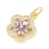 Brass Micro Pave Cubic Zirconia Pendants KK-F938-28G-05-2