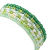 6Pcs Glass Seed & Brass Beaded Stretch Bracelets Set BJEW-JB09538-02-5