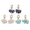 3 Pairs Natural Rose Quartz & White Jade & Lapis Lazuli Chip Beads Hoop Earrings EJEW-JE06823-2
