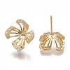 Brass Stud Earring Findings KK-T038-469G-2