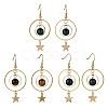 3Pairs Natural Tiger Eye Dangle Earrings EJEW-TA00656-2