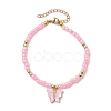 Butterfly Alloy Acrylic Charm Bracelets BJEW-JB10487-02-1