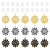 30Pcs 3 Colors Vintage Tibetan Style Alloy Flower Pendant Cabochon Bezel Settings TIBEP-TA0001-47-3