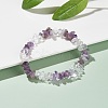 Natural Amethyst & Quartz Crystal Chips Beads Stretch Bracelet for Women BJEW-AL00003-18-2