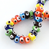 Rondelle Evil Eye Lampwork Bead Strands LAMP-R121-M-2