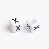 Acrylic Horizontal Hole Letter Beads X-PL37C9308-X-2