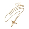 304 Stainless Steel Cross with Flower Pendant Necklaces for Women NJEW-A020-03C-G-2