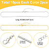 10Pcs 5 Colors 1.2MM Brass Round Snake Chain Necklace Making MAK-YW0001-26-2