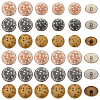 36Pcs 6 Styles 1-Hole Zinc Alloy Shank Buttons BUTT-OC0001-38-1