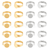 20Pcs 2 Styles Adjustable 304 Stainless Steel Finger Rings Components STAS-UN0057-19A-1