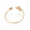 Brass Micro Pave Clear Cubic Zirconia Peg Bails Cuff Finger Ring Settings X-KK-S360-014-NF-4