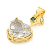 Rack Plating Brass Micro Pave Clear Cubic Zirconia Pendants ZIRC-L100-161G-06-2