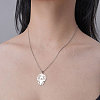 Non-Tarnish 201 Stainless Steel Hollow Dog Pendant Necklace NJEW-OY001-32-2