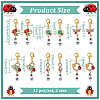 Alloy Enamel Ladybird Theme Pendant Locking Stitch Markers HJEW-AB00087-2