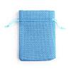 Polyester Imitation Burlap Packing Pouches Drawstring Bags X-ABAG-R005-9x7-20-1