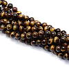 Round Natural Tiger Eye Gemstone Bead Strands G-J333-03-8mm-1