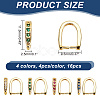 16Pcs 4 Colors Rack Plating Brass Pave Cubic Zirconia Snap on Bails KK-AR0003-55G-2