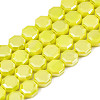 Electroplate Opaque Solid Color Glass Beads Strands EGLA-N002-27-B03-1