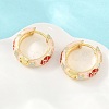 Brass Enamel Hoop Earrings KK-CBA8324-13G-5