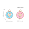 50Pcs 5 Colors Alloy Enamel Charms ENAM-CJ0001-86-2