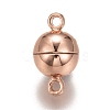 Rack Plating Brass Magnetic Clasps with Loops KK-F801-02B-RG-2