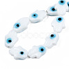 Handmade Evil Eye Lampwork Beads Strands LAMP-WH0006-06G-4