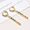 Brass Pave Cubic Zirconia Hoop Dangle Earrings KK-CBAD9DF-02G-B-1