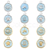 6Pcs 6 Styles 304 Stainless Steel Pendants STAS-YW0011-12G-2