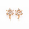 Brass Micro Pave Clear Cubic Zirconia Peg Bails Pendants KK-S364-071-1