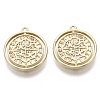 Brass Coin Pendants KK-R130-013G-NF-1