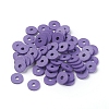 Flat Round Handmade Polymer Clay Beads CLAY-R067-8.0mm-03-4