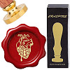 Brass Wax Seal Stamps with Wood Handle AJEW-WH0412-0185-1