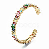Brass Micro Pave Cubic Zirconia Cuff Bangles BJEW-S142-012-NF-4