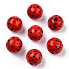 Printed Natural Wooden Fruit Beads WOOD-T021-105-1